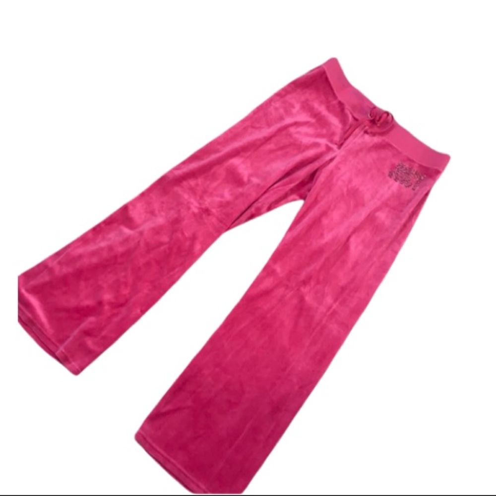 Juicy Couture BARBIE PINK Velour Tracksuit Pants Bling JUICY XL
